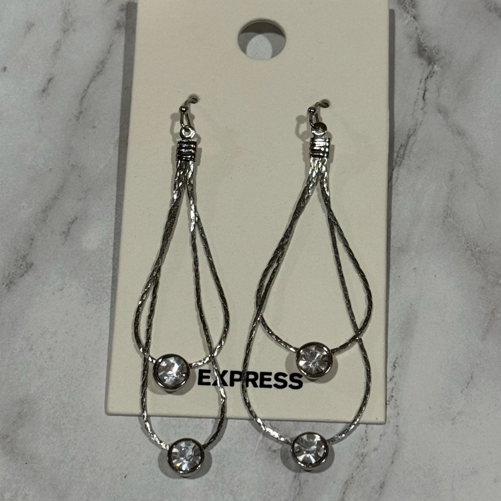 Express Twisted Silver Drop Earrings